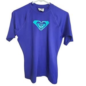 Roxy Womens Whole Heart Rash Guard Swim Shirt Sz 10 Surf Kayak Ocean Beach Swim